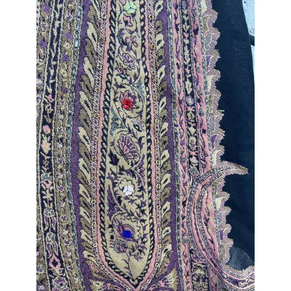 Boho Style Scarf Wrap Multicolored With Fringe An… - image 2